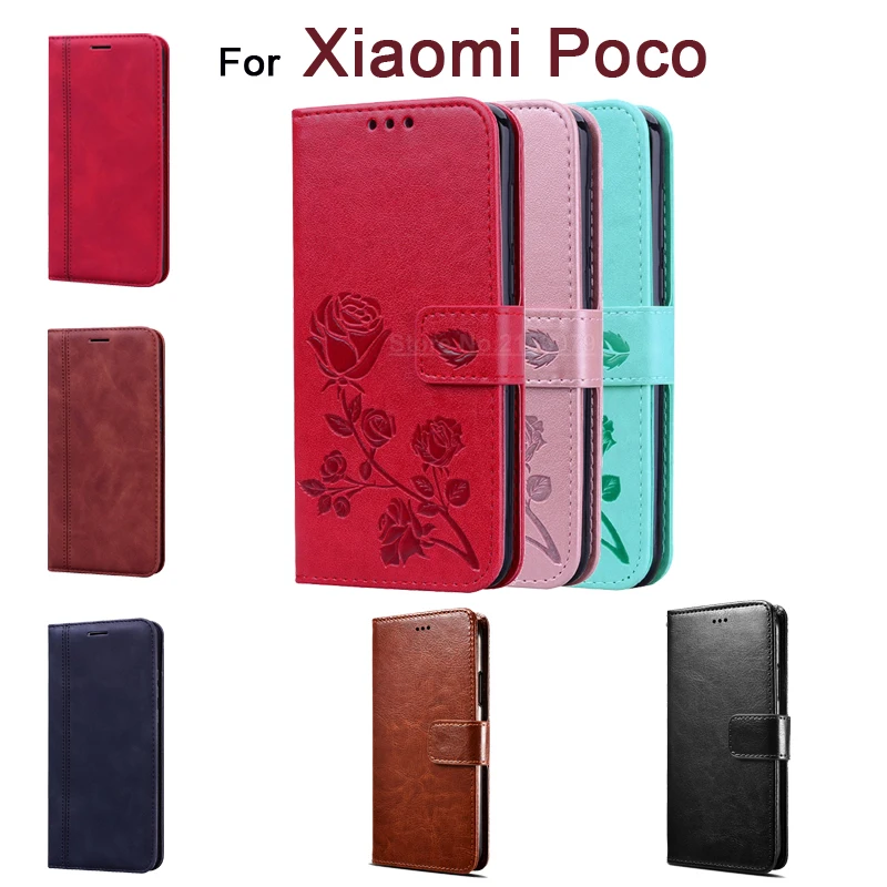 Poco X3 NFC Flip Primeru Za Xiaomi Poco X2 M2 Pro F2 Pro Kritje PU Usnje Denarnice Stojalo Funda Coque Capas