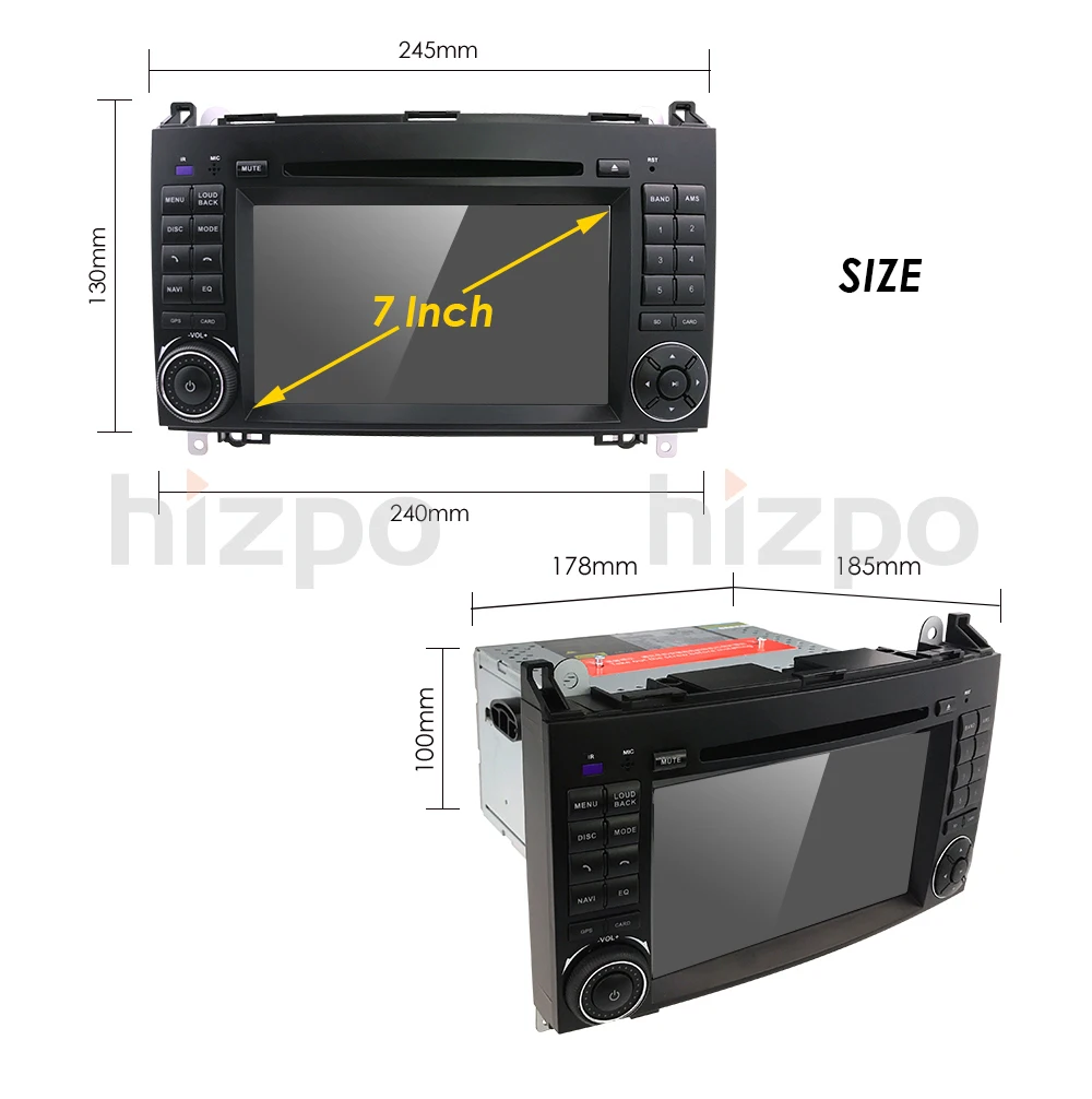 Hizpo PX5 4G Avto Multimedia player Android 10 2 Din GPS Autoradio Za Mercedes/Benz/W169 W245 W639 W906 Sprinter B160 B170 B200