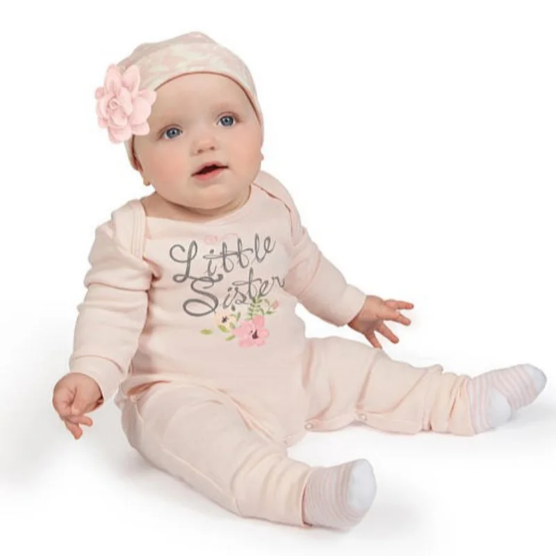 Baby Dekleta 0-18 M Pomlad Romper 3pcs Dolge Rokave Risanka Vzorec Tiskanja Dekleta Fantje Mehko Jumpsuit +Cvjetnim Tiskanja Klobuk+Lok Hairband
