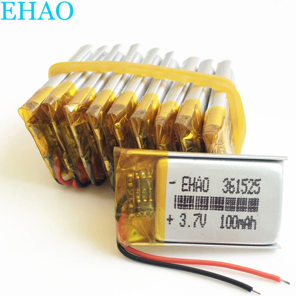 10pcs EHAO 361525 3,7 V 100mAh Litij-Polimer LiPo Baterija za Polnjenje Mp3 PAD DVD GPS bluetooth pero slušalke slušalke