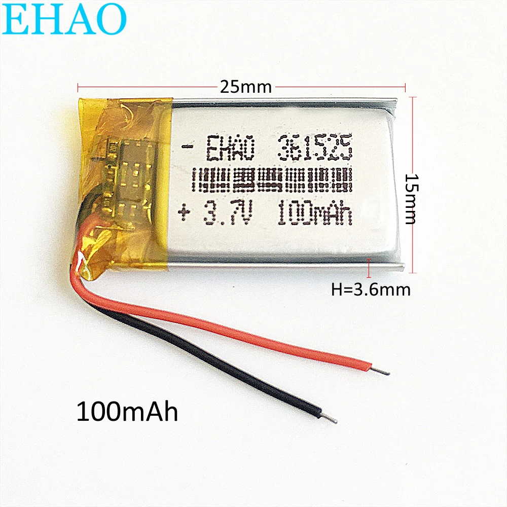 10pcs EHAO 361525 3,7 V 100mAh Litij-Polimer LiPo Baterija za Polnjenje Mp3 PAD DVD GPS bluetooth pero slušalke slušalke