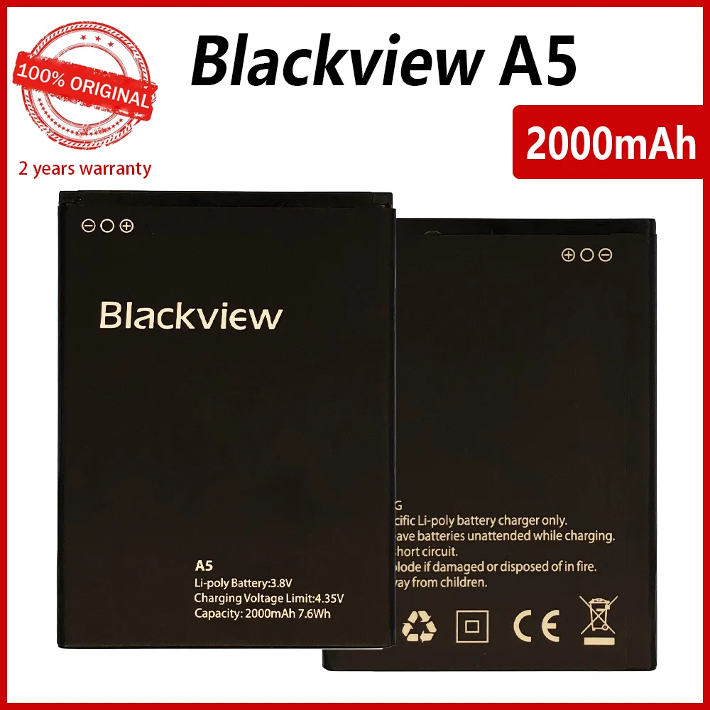 Prvotne 2000mAh A5 Telefon Baterija Za Blackview A5 Visoko kakovostne Baterije S Številko za Sledenje