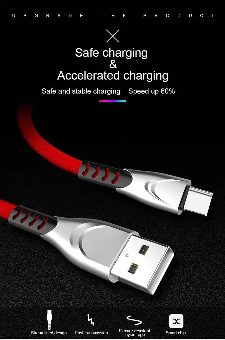 Za Samsung S10 S20 S8 S9 Huawei USB C Hitro Polnjenje Žice USB Tip C Kabel za Mobilne Telefone Xiaomi Redmi USB-C Polnilnik Žice