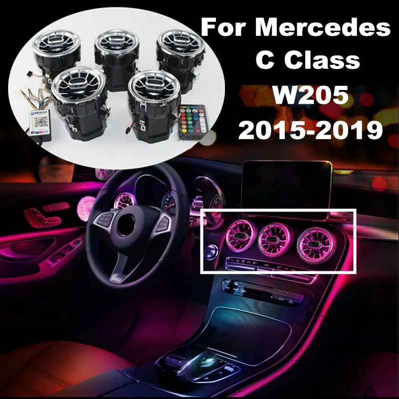 LED Zraka na Izhodu Za Mercedes Benz C /E/ GLC Razred W205-2020 Notranje zadeve Sprednji Konzoli, klima AC Prezračevalni Odprtini Turbo Slog