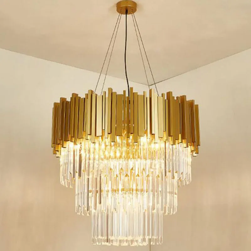 Luksuzni design lestence sodobne svetilke AC110V 220v zlato jedilnico, dnevna soba lestenci crystal LED luči