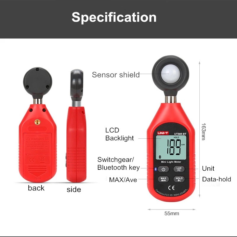 Velika Promocija Prenosni USB Digitalni Luxmeter Svetlobe Meter Lux Meter bluetooth Luminometer Fotometer 200,000 Lux Visoke Kakovosti