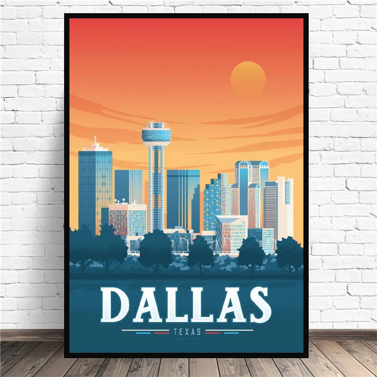 Dallas Texas Potovanja Platno, Slikarstvo, Umetnost, Tiskanje Plakatov Sliko Steno Sodoben Minimalističen, Spalnica, Dnevna Soba Dekoracijo