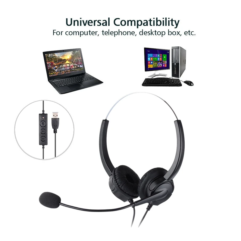 Mute Funkcija Call Center USB Slušalke šumov USB klicni Center Slušalke z Mikrofon za Skype Računalnik