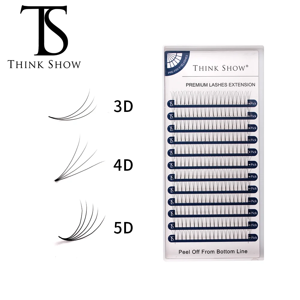 THINKSHOW 12Row/Primeru 8-15 mm 3D 4D 5D Glasnost 0.07 C Posameznih Podaljšanje Trepalnic 60 Vozlov Podaljšanje Trepalnic Svile Posamezno Trepalnico