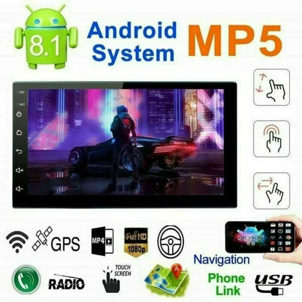 2 Din Android Bluetooth MP5 Predvajalnik 12V Vozila GPS Navigacija Integrirano Pralni 9217 Mp5 Predvajalnik Android 8.1 Avtomobilski Stereo sistem