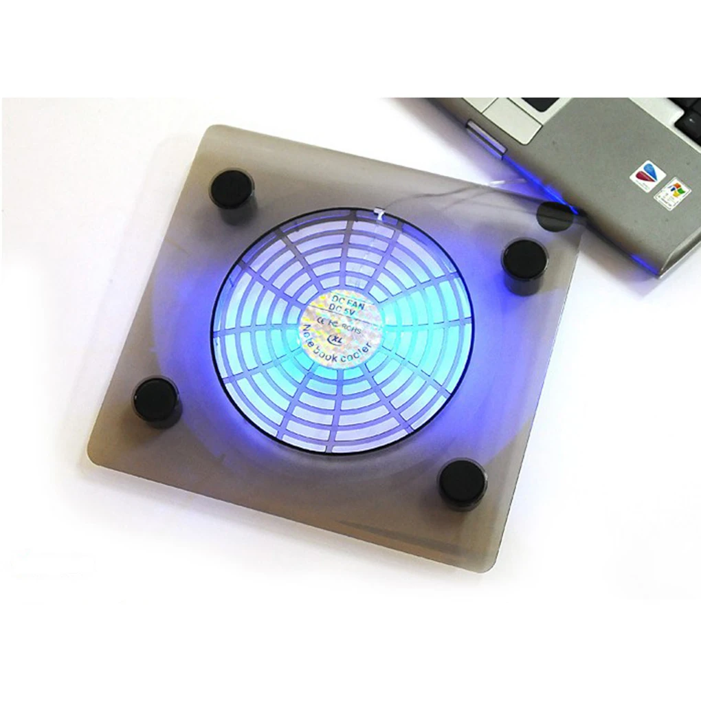 1PC USB Prenosni Hladilnik Modro LED Svetlobo Heatsink Laptop PC Base Računalnik Cooling Pad Odvajanje Toplote Nosilec Naključno Barvo