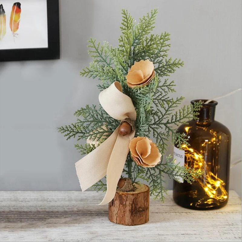 Novo 2Pcs Božični Okraski, Blago 25 cm Posajenih Dreves, Namizno Dekoracijo Božični Mini Drevo Tkanine Umetnosti