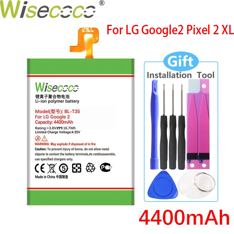 Wisecoco 4400mAh BL-T35 Baterija Za LG Google2 Pixel 2 XL Telefona, ki je Na Zalogi, Visoko Kakovost Baterija+Številko za Sledenje