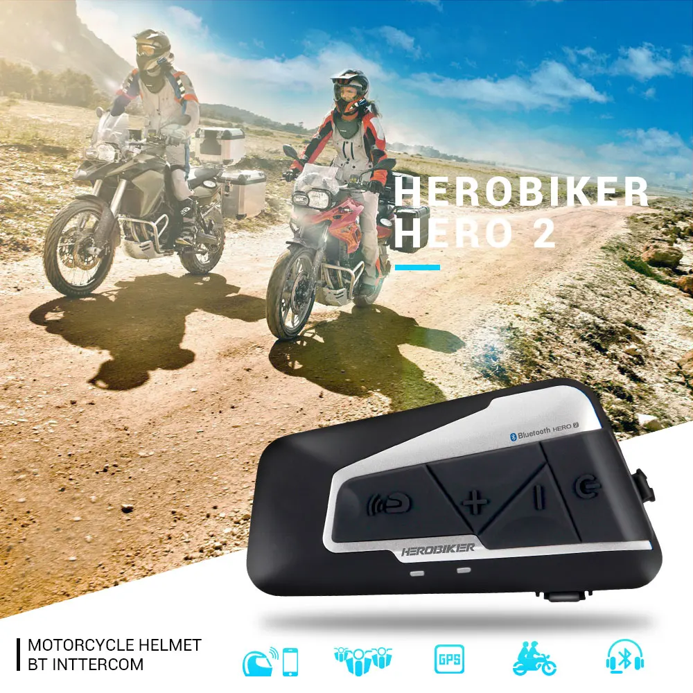 HEROBIKER Motoristična Čelada Interkom Nepremočljiva Brezžična Bluetooth Interkom Motocikel Slušalke Interfonski za 2 Vožnja 1200M 2set