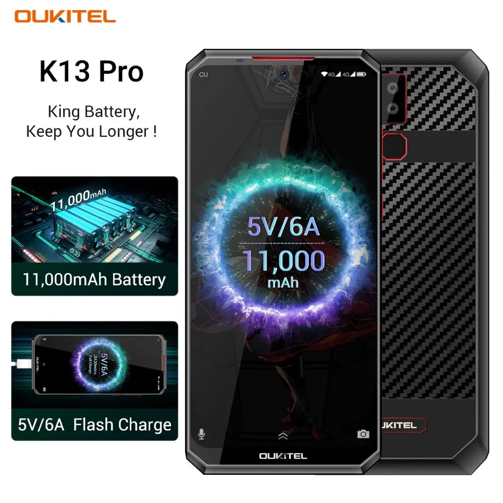 OUKITEL K13 Pro Android 9.0 Mobilni Telefon OTA NFC Prstnih Pametni 6.41