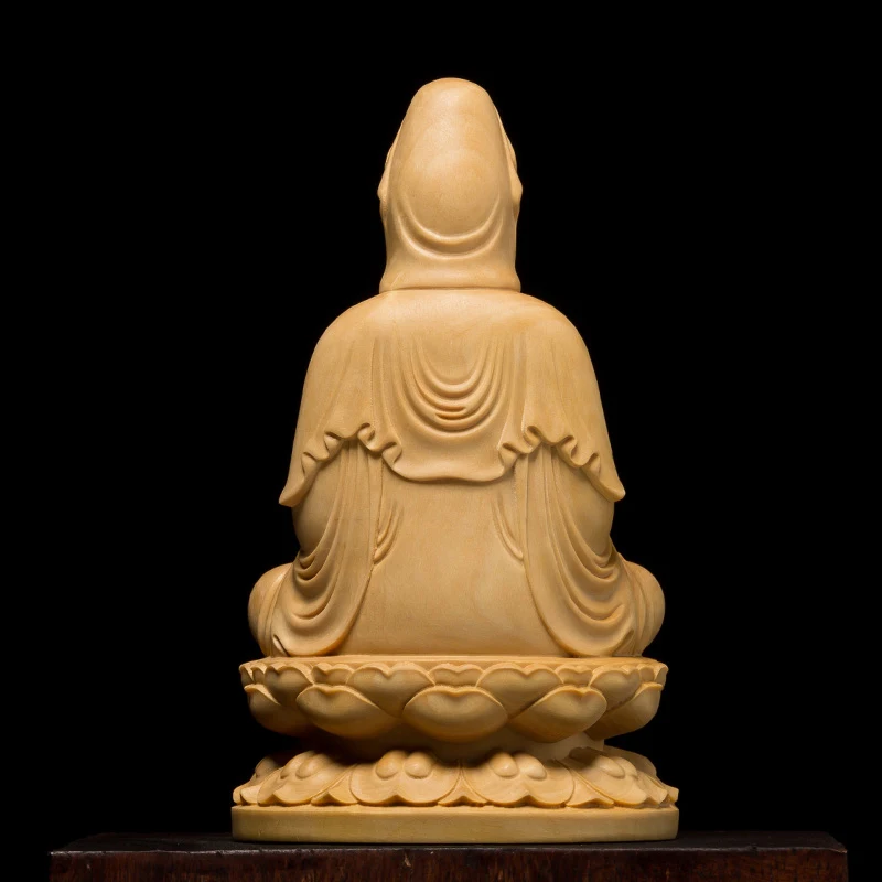 10/13CM Kitajski Slog Guanyin Molite Buda Lesa Figurice Obrti Kiparstvo Začetni Dekoracijo Buda Carving Budizem Kip