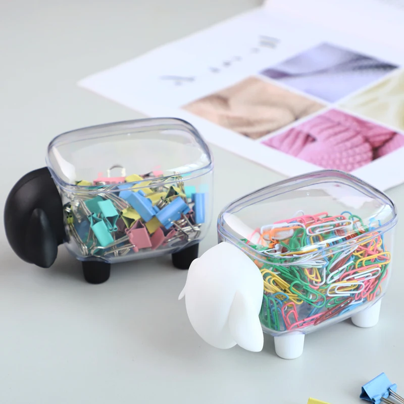Ustvarjalne Prah-dokazilo Mini Lepe Ovce Plastičnih Bombažno Krpo Škatla za Shranjevanje Gospodinjski Posnetek Posodo Kozmetični Imetnik Namizni Organizator