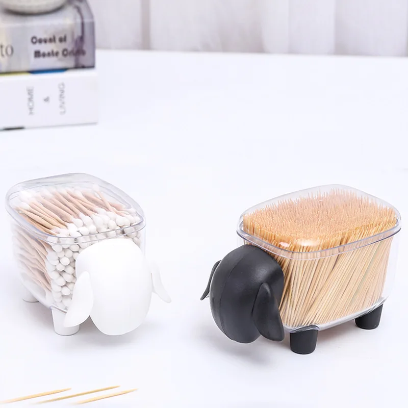 Ustvarjalne Prah-dokazilo Mini Lepe Ovce Plastičnih Bombažno Krpo Škatla za Shranjevanje Gospodinjski Posnetek Posodo Kozmetični Imetnik Namizni Organizator