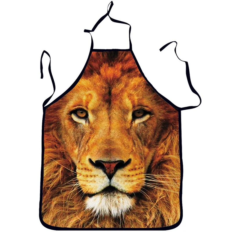3D Smešno Predpasniki Živali lev Vzorec Kuhinjski Predpasnik Večerjo Kuhanje Predpasnik Cozinha Tablier Kuhinje Pinafore Odrasle Otroke