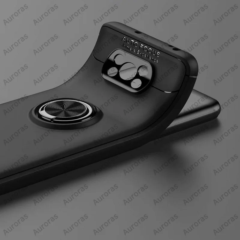 Auroras Za Xiaomi Poco X3 NFC Poslovni Slog z Imetnik Obroč Magnetizem Hrbtni Pokrovček Za Pocophone X3 Primeru
