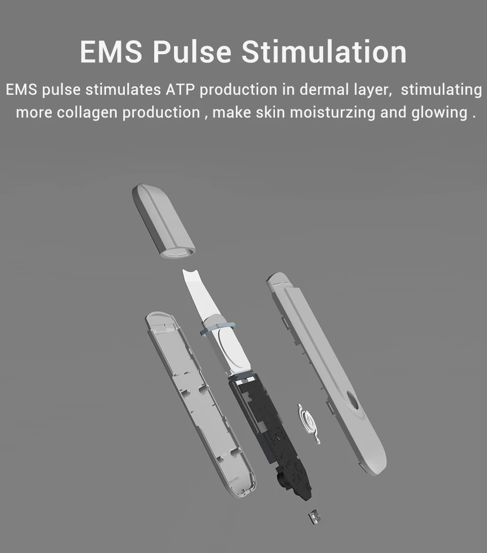 Youpin Kože Scruber Ultrazvočno Ion Čiščenje EMS Impulz Stimulacija Obraznih Por Čistilo Peeling Lopato Visoko Freque