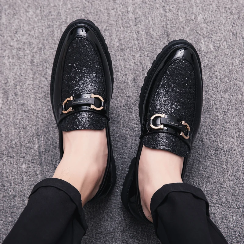 Moški Loafers čevlji Britanski stil Slip-On Stanovanj poročno zabavo, Razkošje čevlji Udobno Priložnostne Usnjeni čevlji trend hairstylist čevelj
