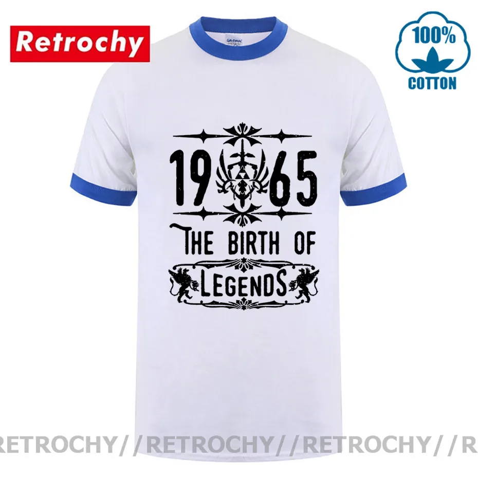 Vintage Narejen leta 1965 T Srajce Moda 1965 Rojstvo Legende Tee Majica Retro Ulične Kul Vrhovi 55Th Rojstni dan Darila T-Shirt
