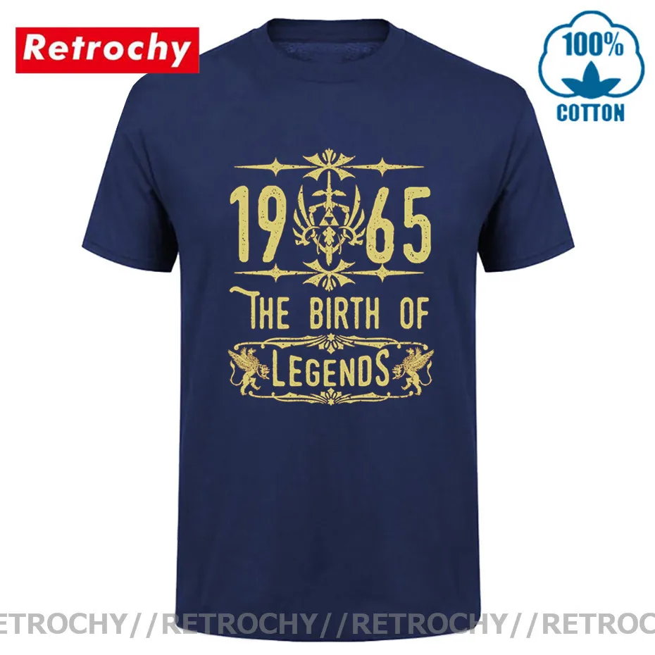 Vintage Narejen leta 1965 T Srajce Moda 1965 Rojstvo Legende Tee Majica Retro Ulične Kul Vrhovi 55Th Rojstni dan Darila T-Shirt