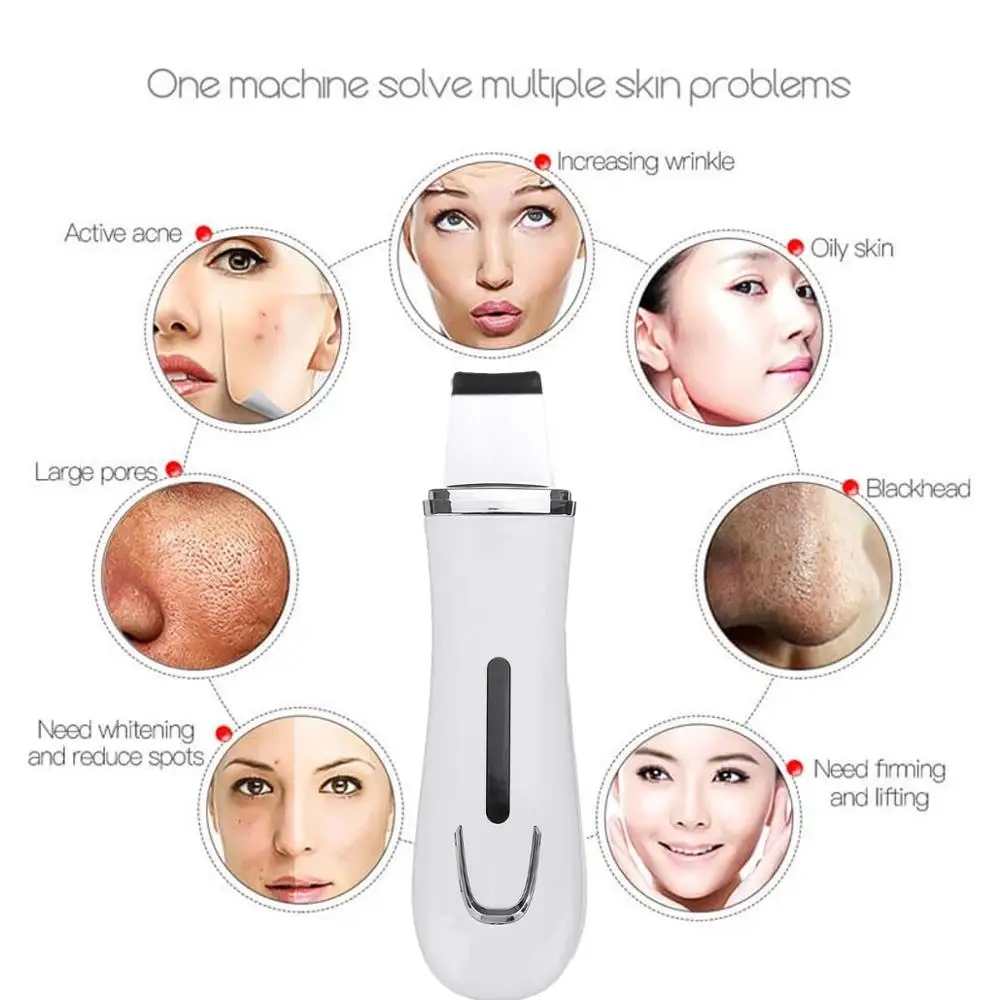 2020 Ultrazvočno Kože Scruber Globinsko Čiščenje Obraza Scruber Scruber Odstranitev Obraza Čiščenje Kože Strgalo Peeling Lepoto Opremite