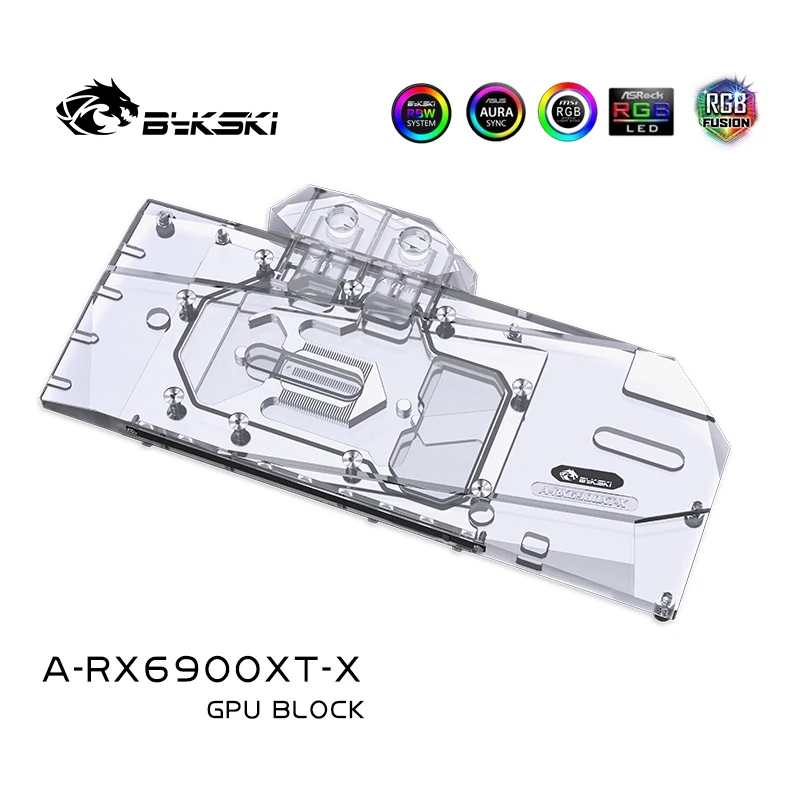 Bykski GPU Vode Blok Za AMD Radeon RX6900XT 6800XT RDNA 2 Grafične Kartice Polno Kritje Podporo matične plošče, Nadzor,-RX6900XT-X