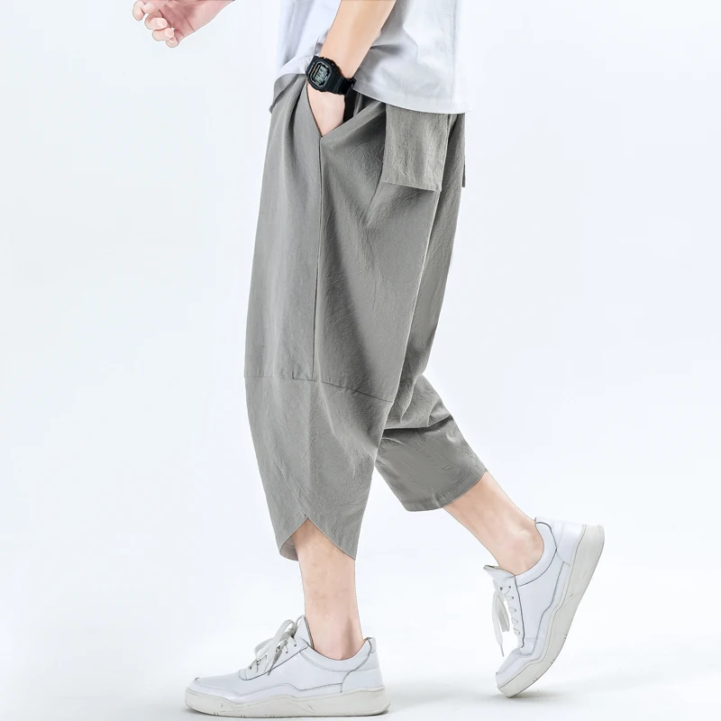 Vrečasta Bombaž Perilo Harem Hlače 2021 Japonski Letnik Trdni Moški Ženske Hip Hop Plus Velikost Širok Noge Hlače Pantalone Homme Hlače
