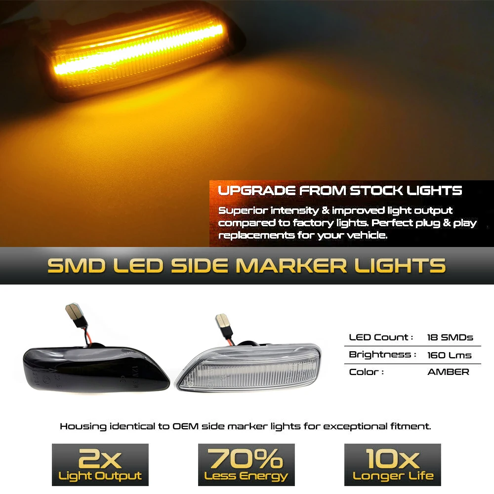 2Pc LED Dinamični Vključite Opozorilne Luči Fender Prednji Strani Oznako Svetilke Za Volvo S80 XC90 XC70 V70 S60 2001-2009 # 30722641 / 3072264