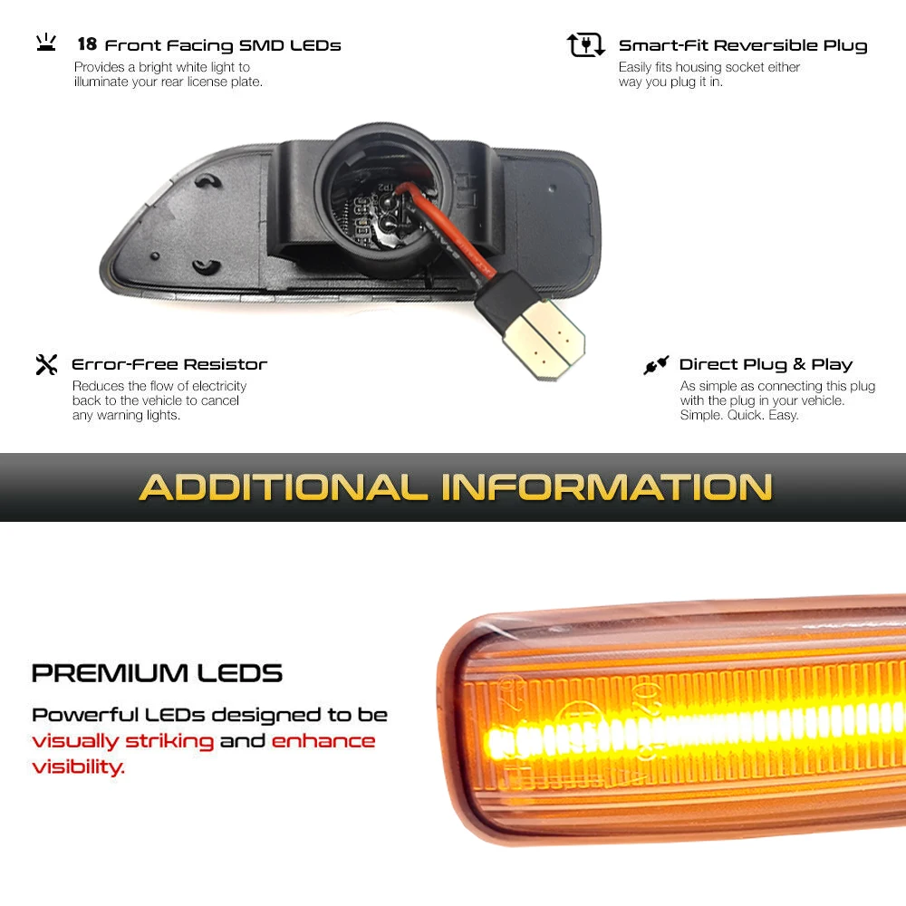 2Pc LED Dinamični Vključite Opozorilne Luči Fender Prednji Strani Oznako Svetilke Za Volvo S80 XC90 XC70 V70 S60 2001-2009 # 30722641 / 3072264