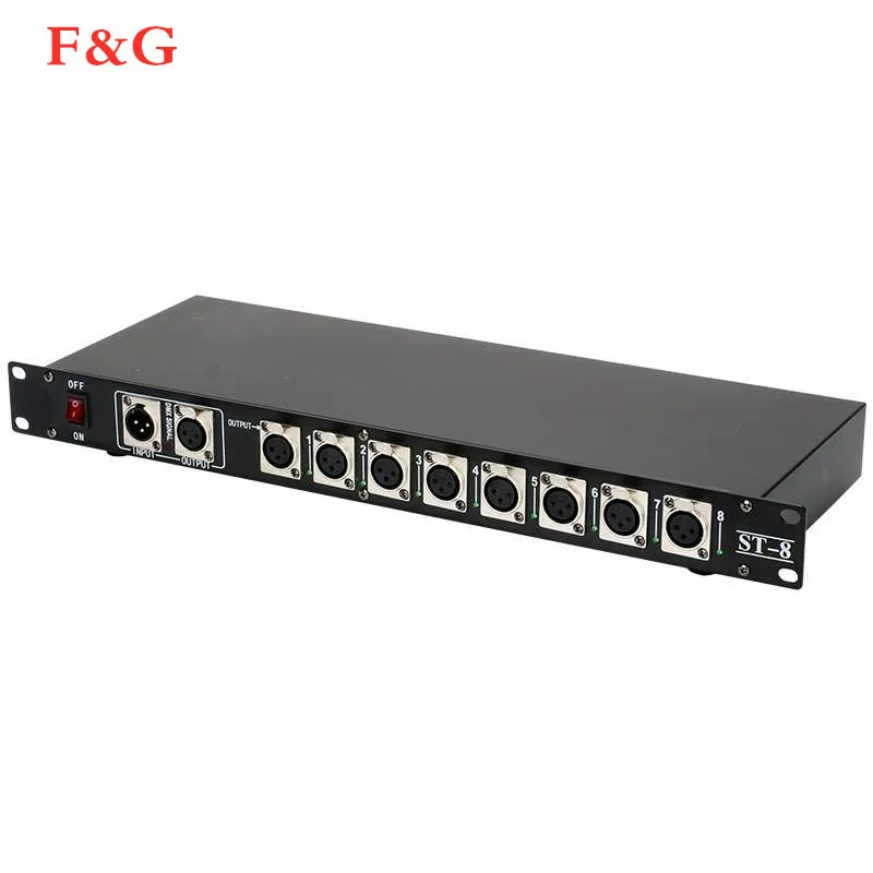 F&G de la Luz etapa controlador DMX512 divisor luz amplificador de señal divisor 8 DMX distribuidor para la etapa/SX-EL010