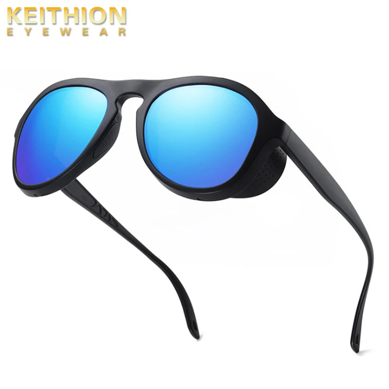 KEITHION 2019 Nove Modne Gotsko Steampunk sončna Očala blagovne Znamke Oblikovalec Letnik Krog Moških Steam Punk sončna Očala Oculos