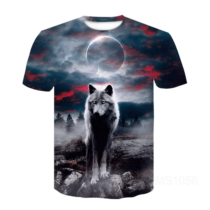Novo wolf 3D natisnjeni T-shirt-moška in ženska moda in ženske hip hop kratkimi rokavi-kul živali tiskanja-poletje priložnostne tee vrh