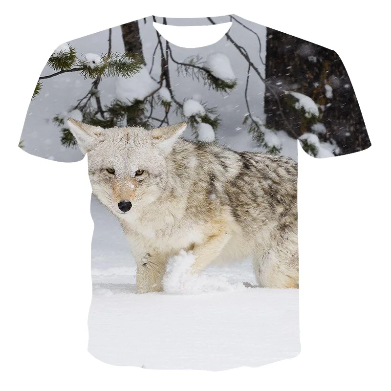 Novo wolf 3D natisnjeni T-shirt-moška in ženska moda in ženske hip hop kratkimi rokavi-kul živali tiskanja-poletje priložnostne tee vrh