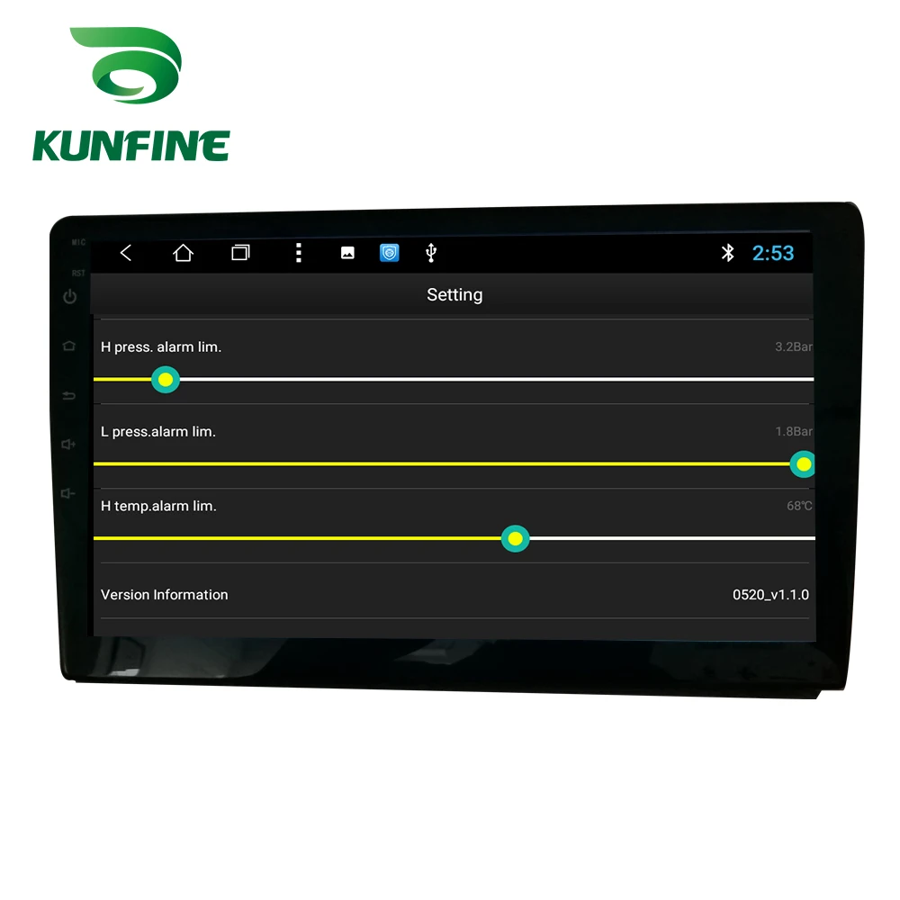 KUNFINE USB Android TPMS Nadzor Tlaka v Pnevmatikah Sistem Prikaže Alarmni Sistem, 5V Android Navigacijske Avto Radio S 4 Senzorji