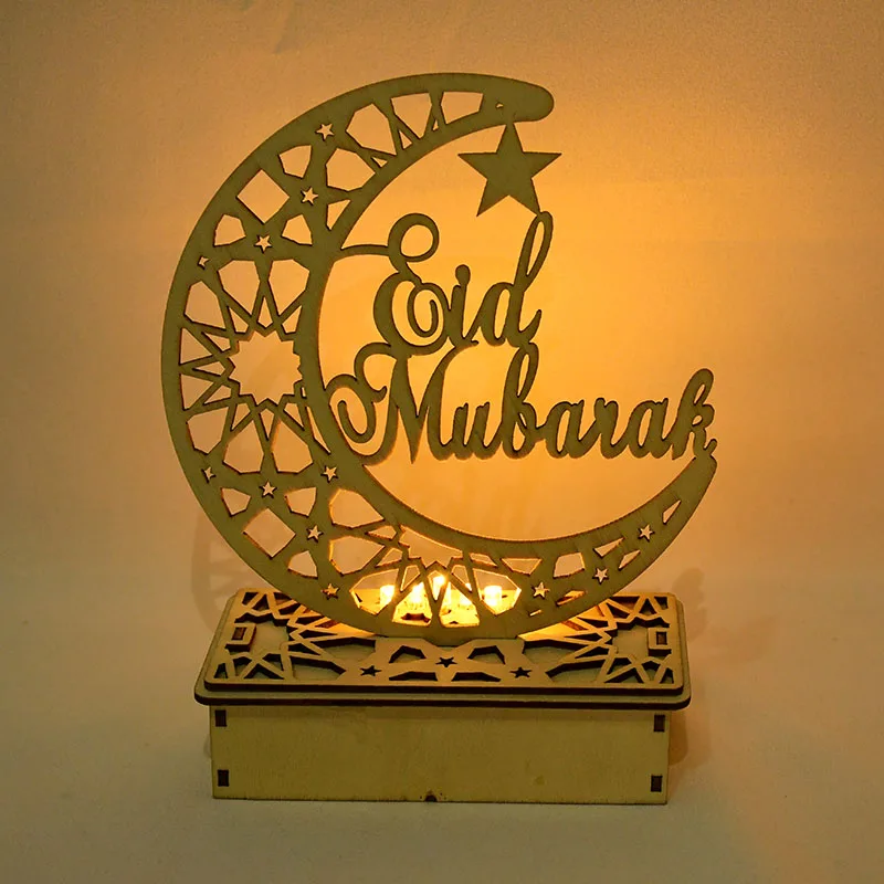 1P Mubarak Ramadana Okraski za Dom Led Moon Light Ornament Luna/Star Pravljice Luči Eid Mubarak Islamskih Islamski Festival Dekor