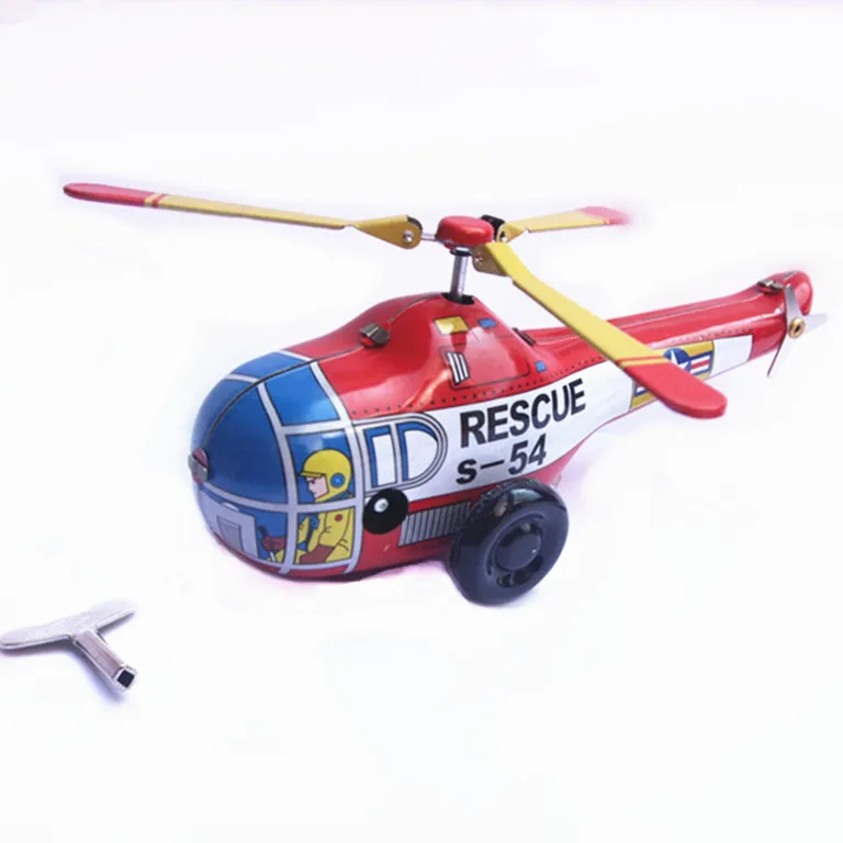 Classic Vintage Po Maslu Malo Helikopter Nostalgično Vetra Do Otrok, Otroci Tin Igrače S Tipko Igrače Darilo Za Otroke