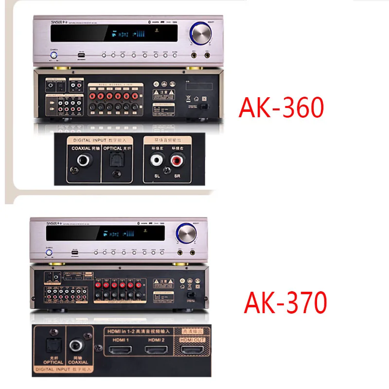 850W 220V AK-370/360 5.1 HDMI, Bluetooth 4.0 ojačevalnik Visoko Moč Subwoofer KTV Strokovno Domači Kino Ojačevalec