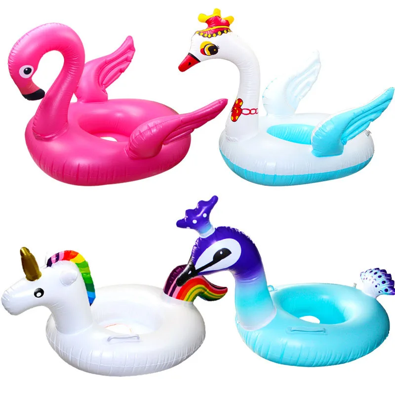 Vroče Prodaje Prenosni Baby Samorog Flamingo Labod Plava Napihljivi Plavati Obroč za Otroke na Prostem Plaži, Bazen za Vodo Igrače
