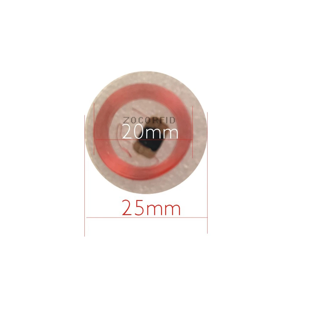 10pcs/25 mm Veliko kovanec model RFID 125KHz EM4100 Bližine Keyfobs Oznake 125KHZ oznako s Prozorno plastično