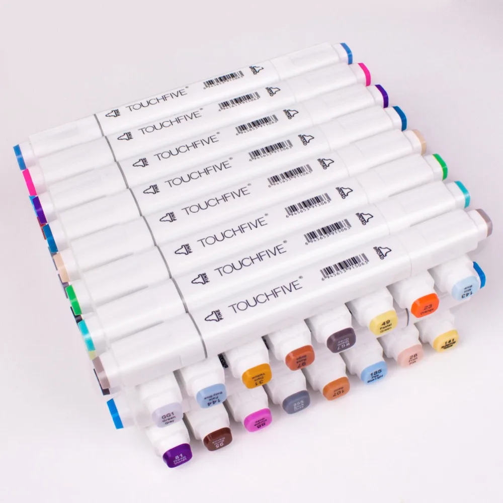 Dvojni Čopič Marker Nastavite Touchfive Grafiti flomaster Nastavite Touchnew Risal označevalcev 60 Barve Pero za Risanje Manga Načrt za Šolsko