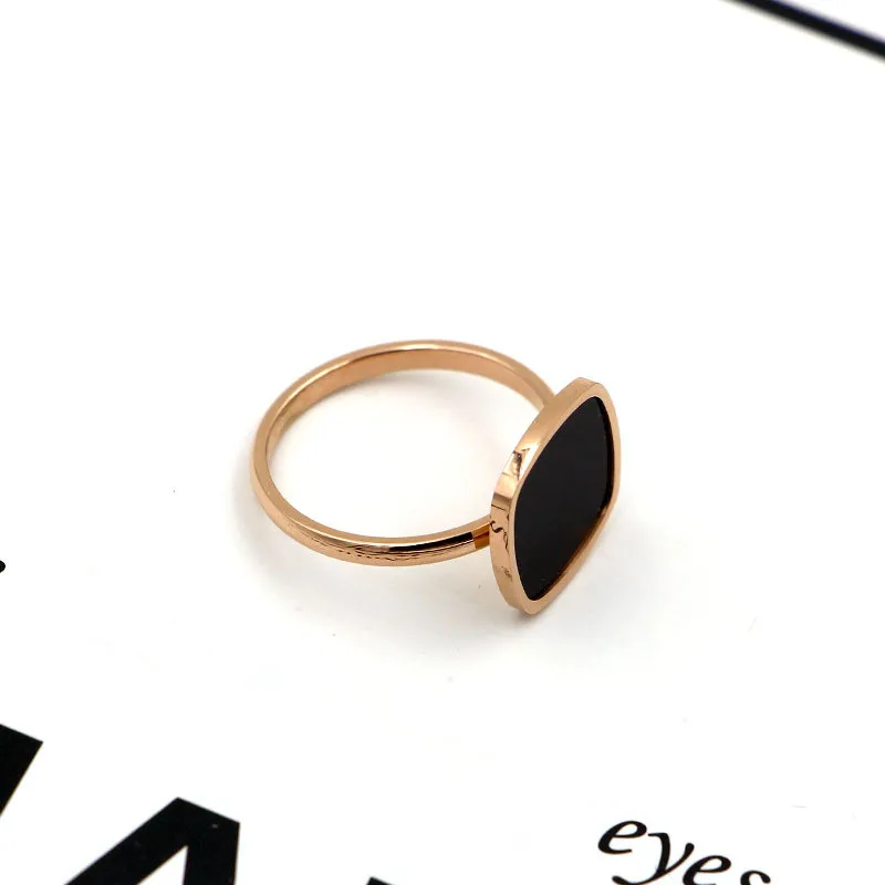 Iz nerjavečega jekla, obroči za ženske aneis feminino, geometrično kvadratno black ring modni nakit acero inoxidable joyeria anillos