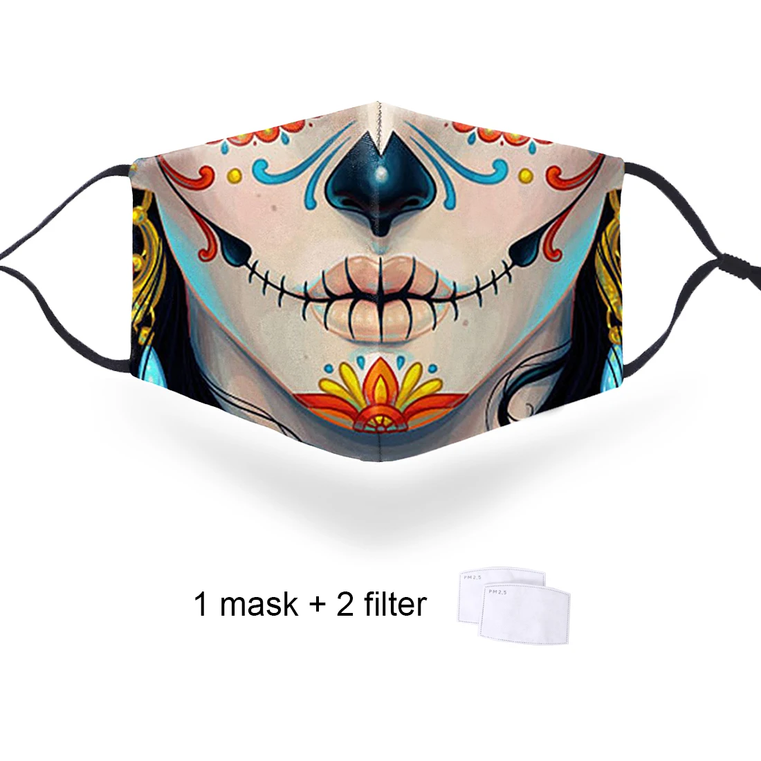 Indijski Ženska Tiskanja Proti Prahu Maske Unisex Visoke Kakovosti Dustproof Stroj Obraz, Usta Masko za enkratno uporabo Mehiški Smrti Festival masko