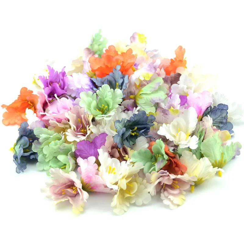 100 kozarcev/lot 6 cm Umetne Svile Gradient Orhideja je Cvet Glave Za Poročno Dekoracijo ročno DIY dodatna Oprema Plovila Ponaredek Cvetje