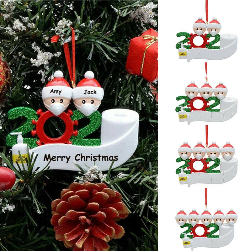 Posebno Novo Leto DIY priimek Blagoslov Božičnega Drevesa Visi Obesek Ornament Z Masko Strani Sanirati Trak Papirja Dekoracijo
