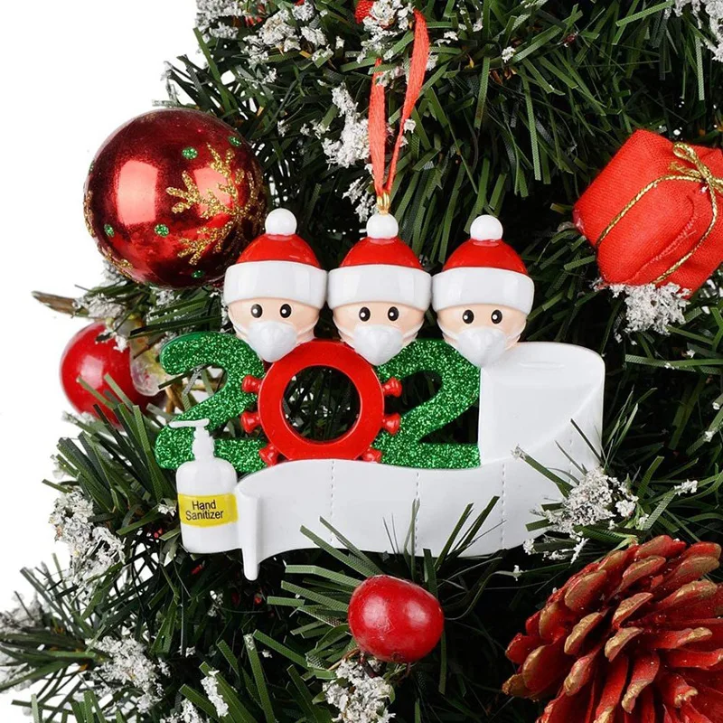 Posebno Novo Leto DIY priimek Blagoslov Božičnega Drevesa Visi Obesek Ornament Z Masko Strani Sanirati Trak Papirja Dekoracijo