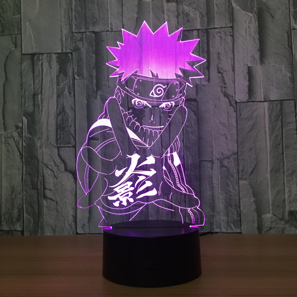Risanka Anime 3D LED Nočna Lučka Iluzijo 7 Barva spreminja, USB Touch Mizo namizne Svetilke, Za Dekoracijo Doma Otroci Darilo